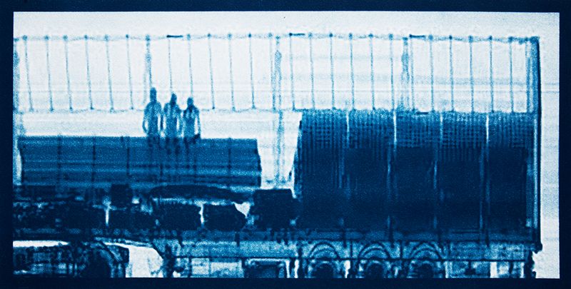 © Noelle Mason - Backscatter Blueprint (Trinidad), Cyanotype on watercolor paper, 22" x 18"