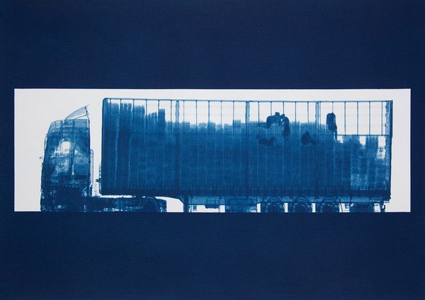 © Noelle Mason - Backscatter Blueprint (Los Tristes), Cyanotype on watercolor paper, 22" x 18"