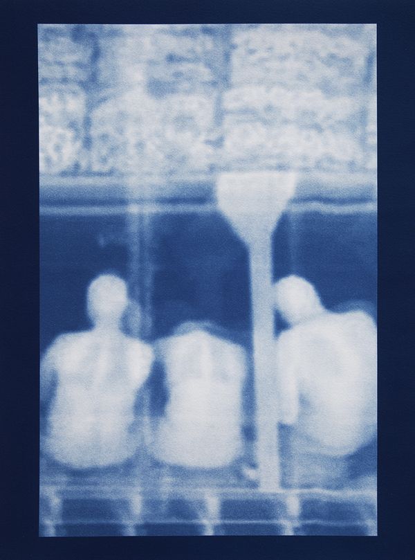 © Noelle Mason - Backscatter Blueprint (Las Tres Gracias), Cyanotype on watercolor paper, 22" x 18"