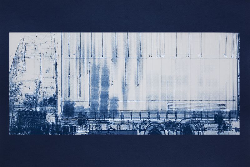 © Noelle Mason - Backscatter Blueprint (La Barque de Dante), Cyanotype on watercolor paper, 22" x 18"