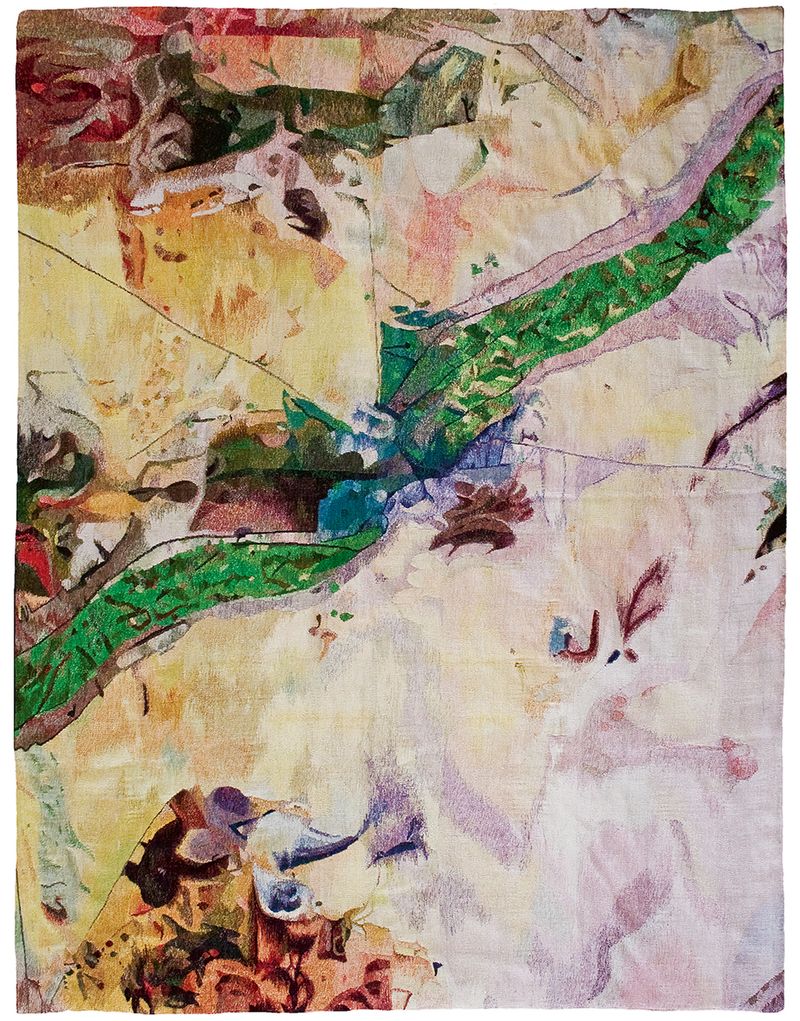 © Noelle Mason - Ground Control (El Paso/Cuidad Juarez), Hand Woven Wool, 120" x 132"