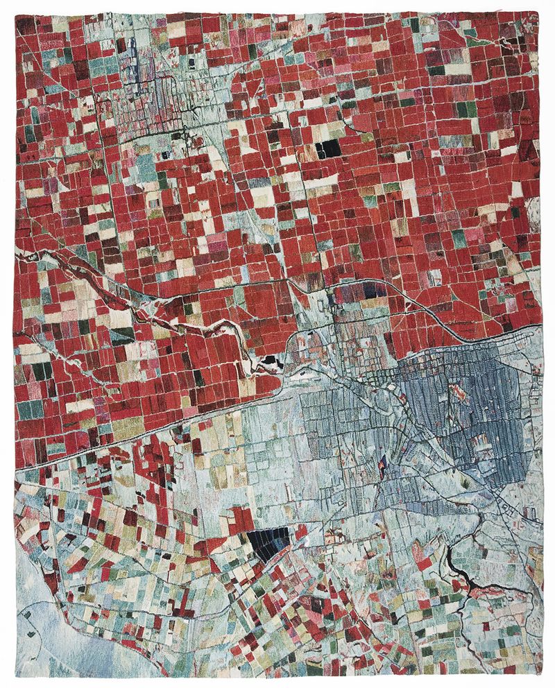 © Noelle Mason - Ground Control (Mexicali/Calexico), Hand Woven Wool, 96" x 72"