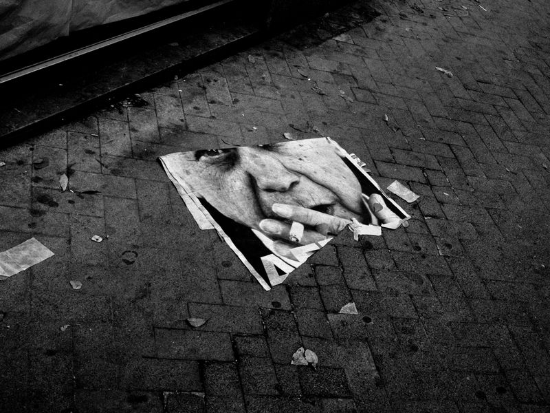 © Marco Zanella - Italy. 2017. Palermo, Sicily. Street scene. A poster of sicilian writer Leonardo Sciascia.