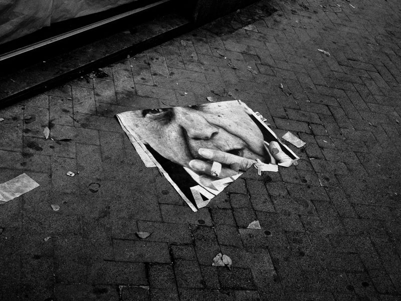 © Marco Zanella - Italy. 2017. Palermo, Sicily. Street scene. A poster of sicilian writer Leonardo Sciascia.