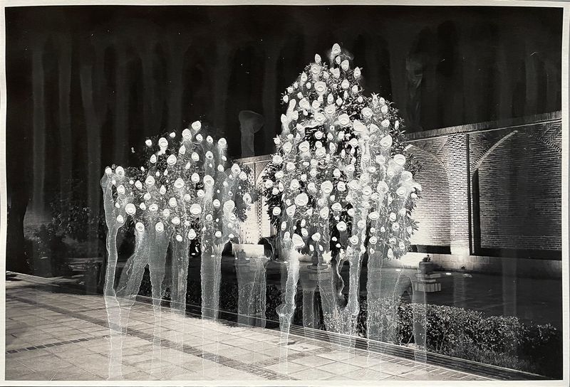 © Ali Tahayori - IMPOSSIBLE DESIRE 4, 2022, body fluid and paint on digitally printed photograph, 310 x 223mm.