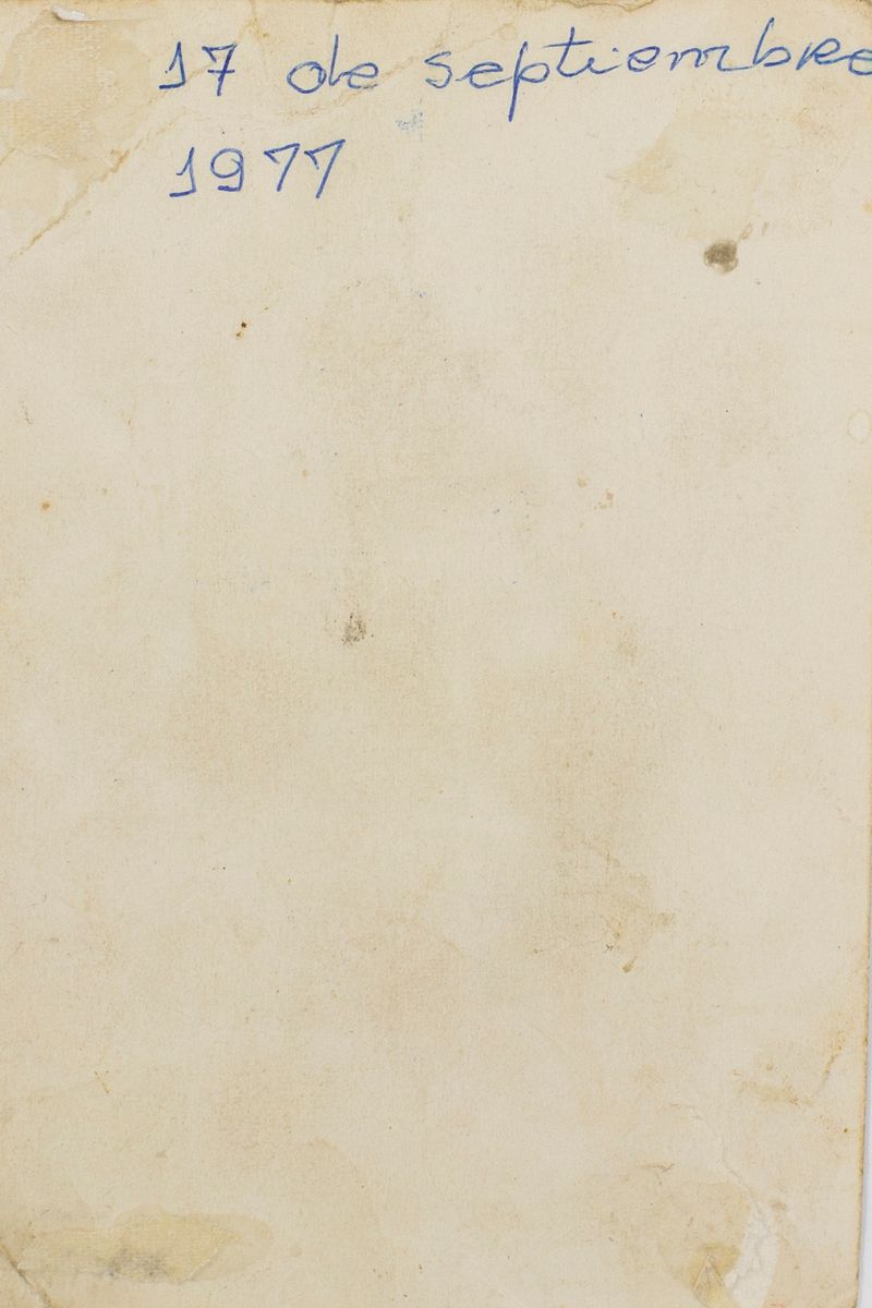 © Eric Allende - Back of a family photograph of Luis González (11) with the caption "17 September 1977".