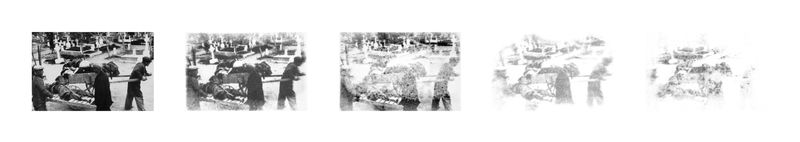 © Elena, Leonidas Kollatou, Toumpanos - Mixed media, photo etching, erasure process of archival image. Dead people from hunger in Athens, 1941