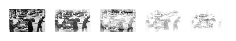 © Elena, Leonidas Kollatou, Toumpanos - Mixed media, photo etching, erasure process of archival image. Dead people from hunger in Athens, 1941