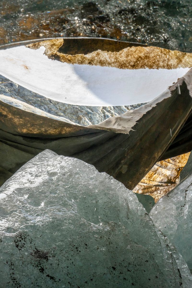 © Florence Iff - melting Rhone glacier wrapped with protective foil