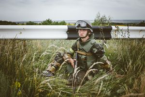 War among sunflowers. Volunteers of Donbass