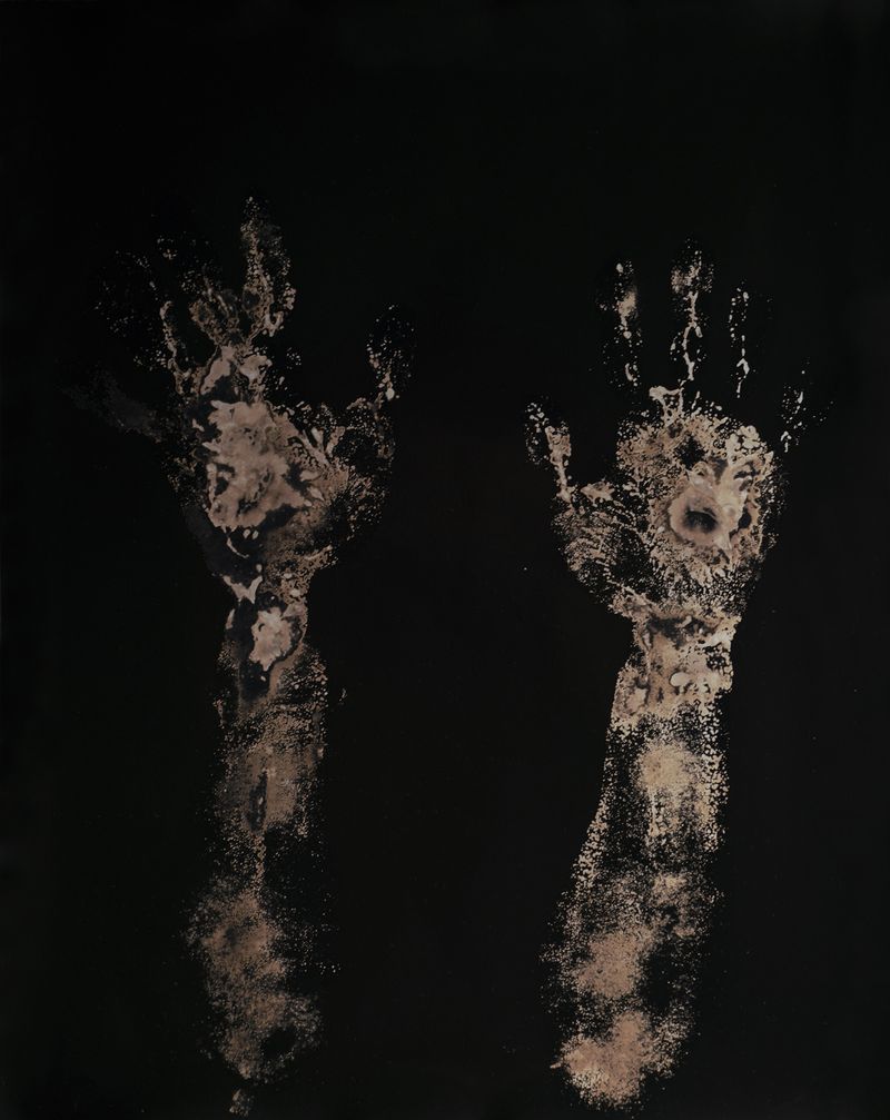 © Judyta Grudzien - Title: #8 of X Medium: 16x20 one of the kind chemigram on fiber paper created with house cleaning products.
