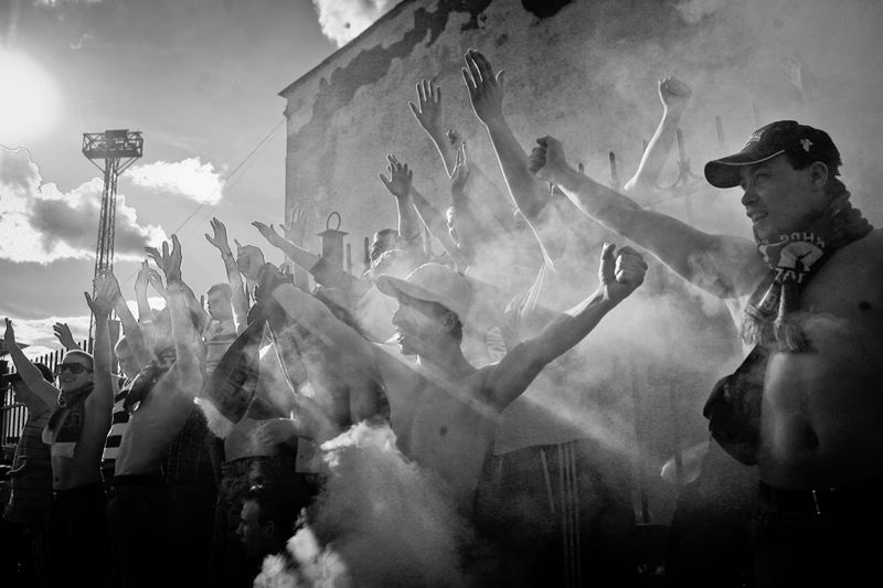 © Pavel Volkov - smoke bomb explosion at the stadium
