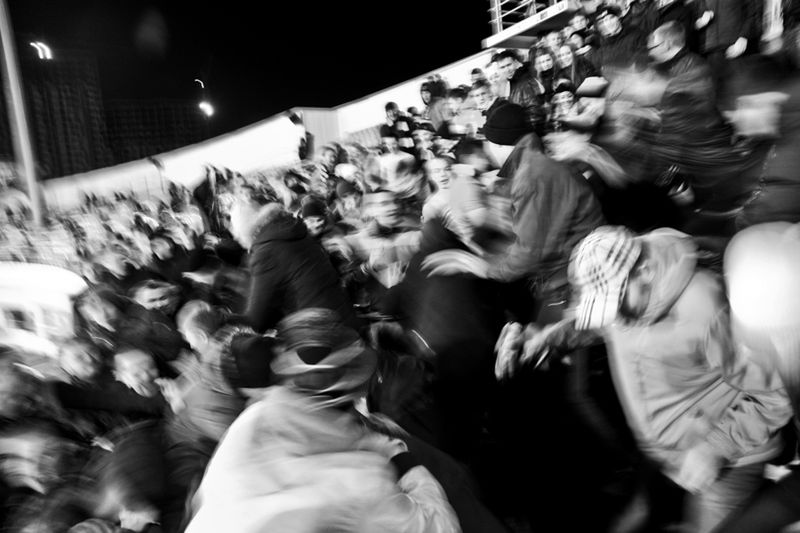 © Pavel Volkov - football fans are merged into a homogeneous mass rejoicing team victory