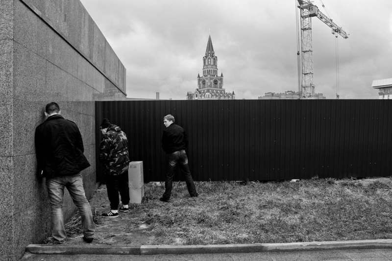 © Pavel Volkov - Drunken fans go to a football match