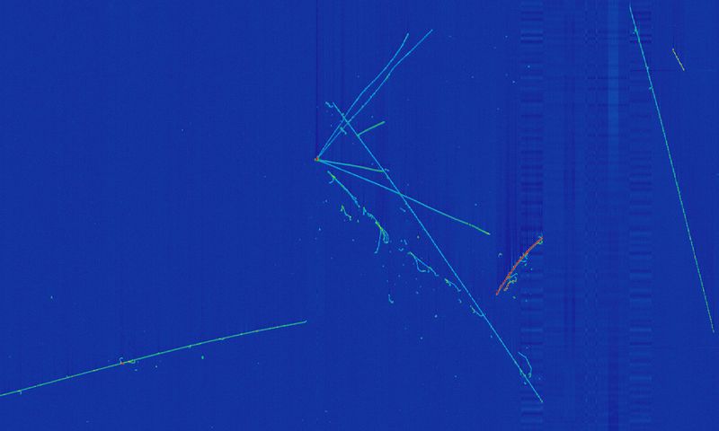 © Eric Zeigler - A neutrino impacting a detector, in conjunction with Fermilab.