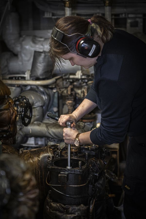 © Nina Varumo - 2n engineer Emmeli is maintaining the machines on the cruise ship were she works.