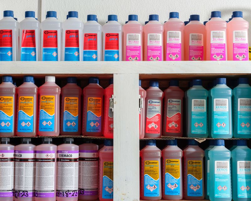 © Alastair Philip Wiper - Chemicals and solutions used in the embalming process, in which blood is replaced by special fluids