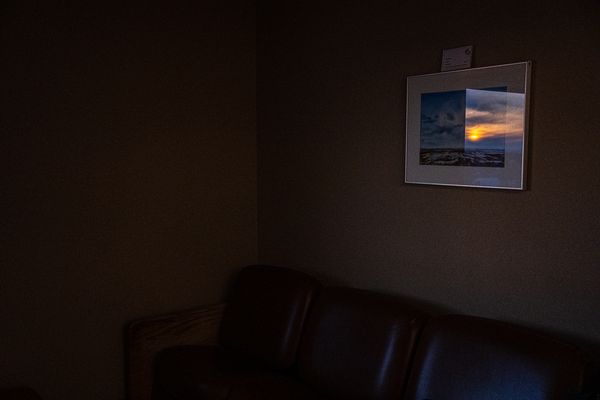 © Bobbi Barbarich - She is in surgery. The sunrise is reflected a landscape similar to that she sees out her living room window.