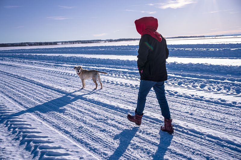 © Bobbi Barbarich - Small steps toward recovering from the intense trauma she and her body have experienced. She takes a walk outside.