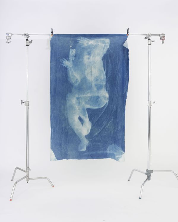 © Melanie Issaka - Blueprint 1: Black Skin, White mask In-camera Cyanotype collage, Giclée print, 70x50cm, 2020