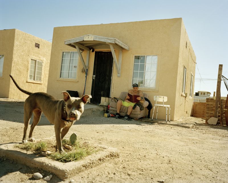 © Scott Rossi - Todd Shaffer with his dog, Baby Girl. Calipatria, CA. 2024.