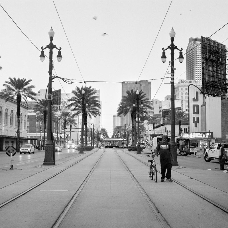 © Jonathan Traviesa - "View Down Canal Street with Joy Theatre and FEMA T-shirt" (from LOW HUSTLE HOT CENTER)