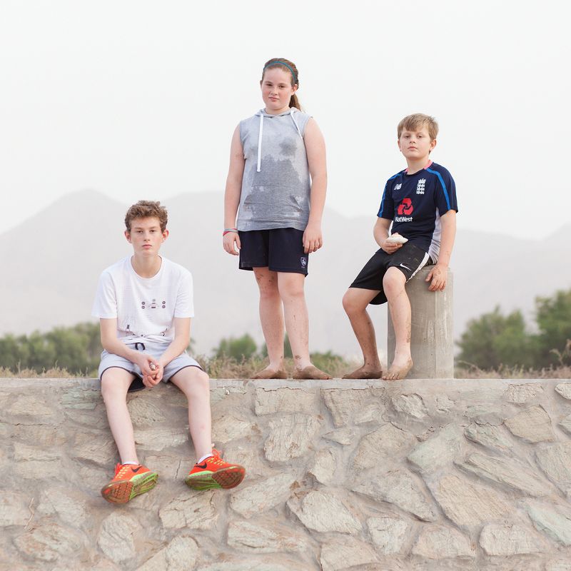 © Josh Adam Jones - Alex, Tasha & Angus at Al Shatti beach, 2018.