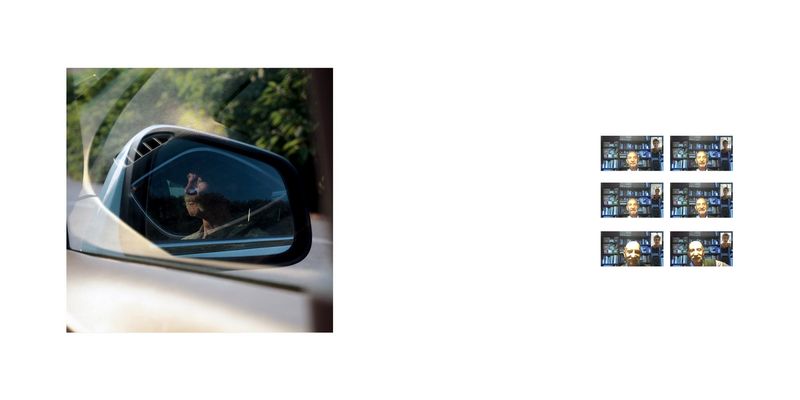 © Sara Munari - 15. My father, in the rearview mirror of the car, with his eyes closed 16. Last time with the video call