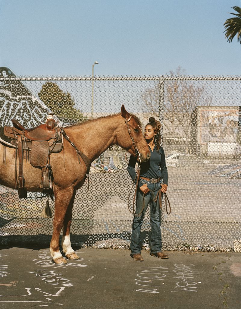© Gabriela Hasbun - Brianna Noble and her horse, Dapper Dan, photographed at Defremery Park in Oakland, California. 2021