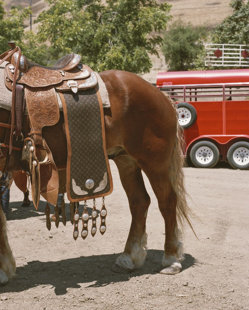 © Gabriela Hasbun - Custom Louis Vuitton saddle for his Belgian draft horse, Hercules, at the BPIR in Oakland, California. 2009