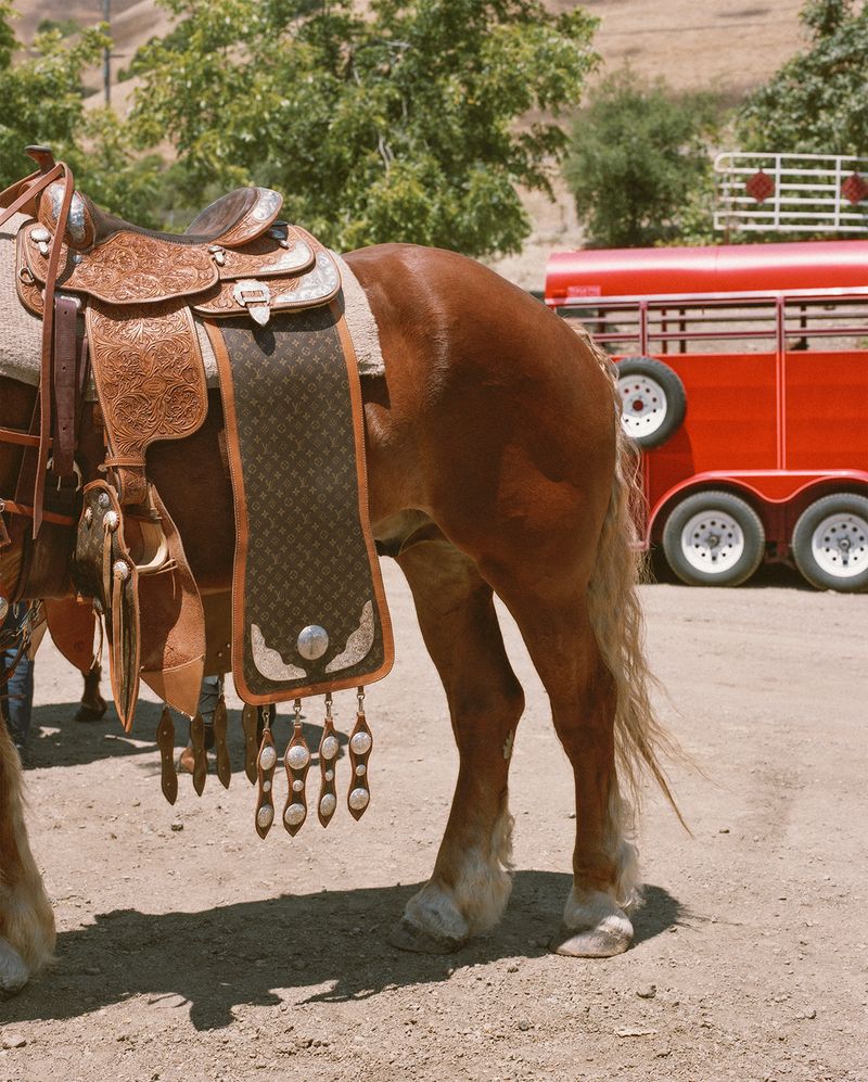 © Gabriela Hasbun - Custom Louis Vuitton saddle for his Belgian draft horse, Hercules, at the BPIR in Oakland, California. 2009