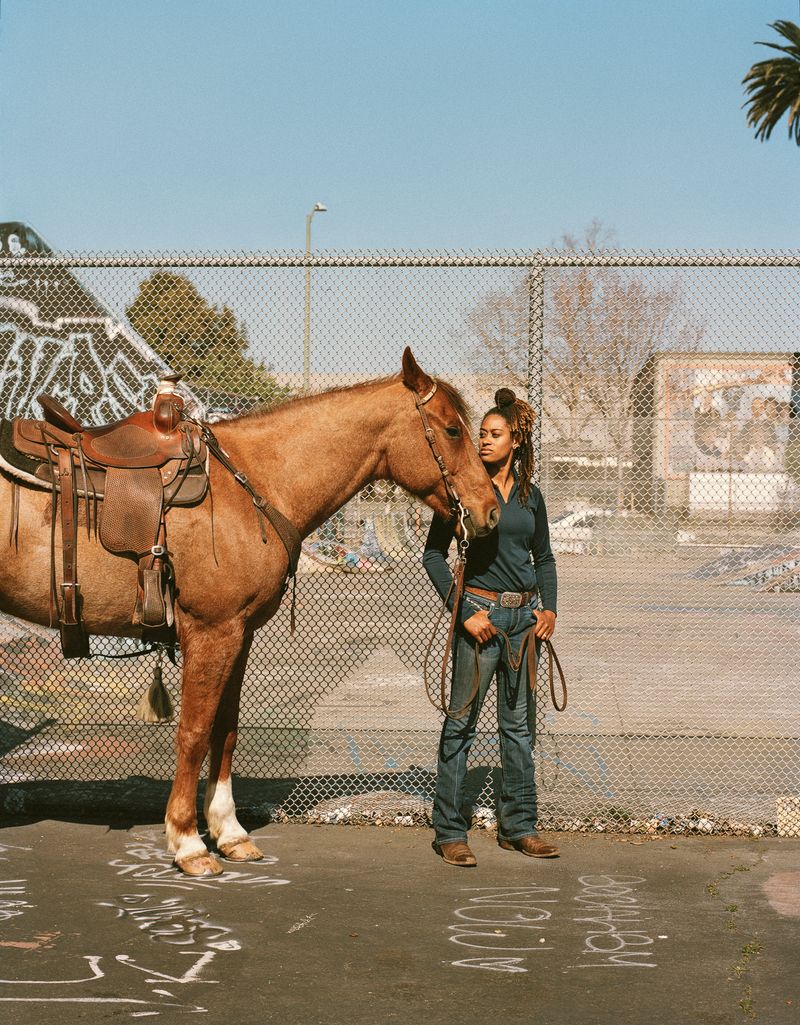 © Gabriela Hasbun - Brianna Noble and her horse, Dapper Dan, photographed at Defremery Park in Oakland, California. 2021