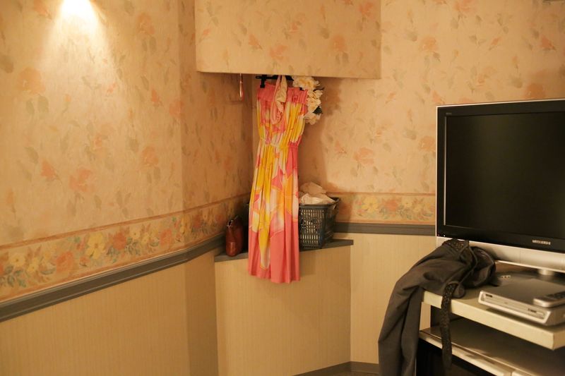 © Taro Karibe - The trousers of Senji Nakajima and the dress of his Love Doll 'Saori' at Love Hotel on June 4, 2016 in Nagano, Japan.