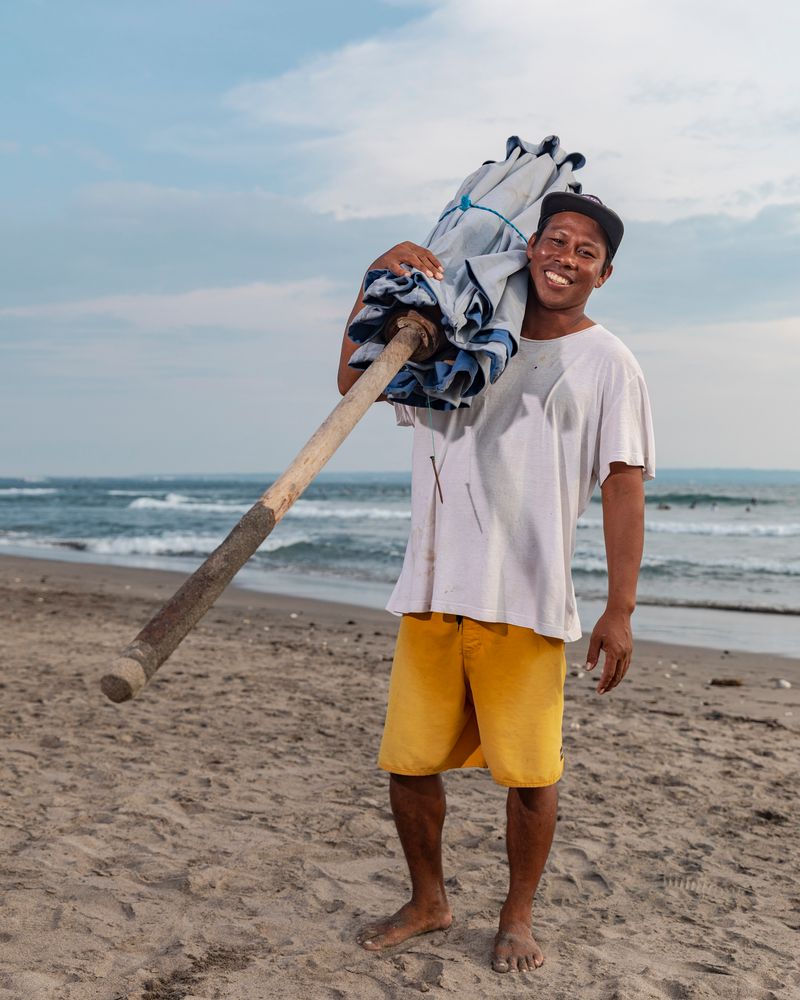 © Nyimas Laula - Ni Made Kertayasa, 42, owns a beach restaurant with his wife, called Bamboo Mia since 2015 at Echo Beach in Bali.