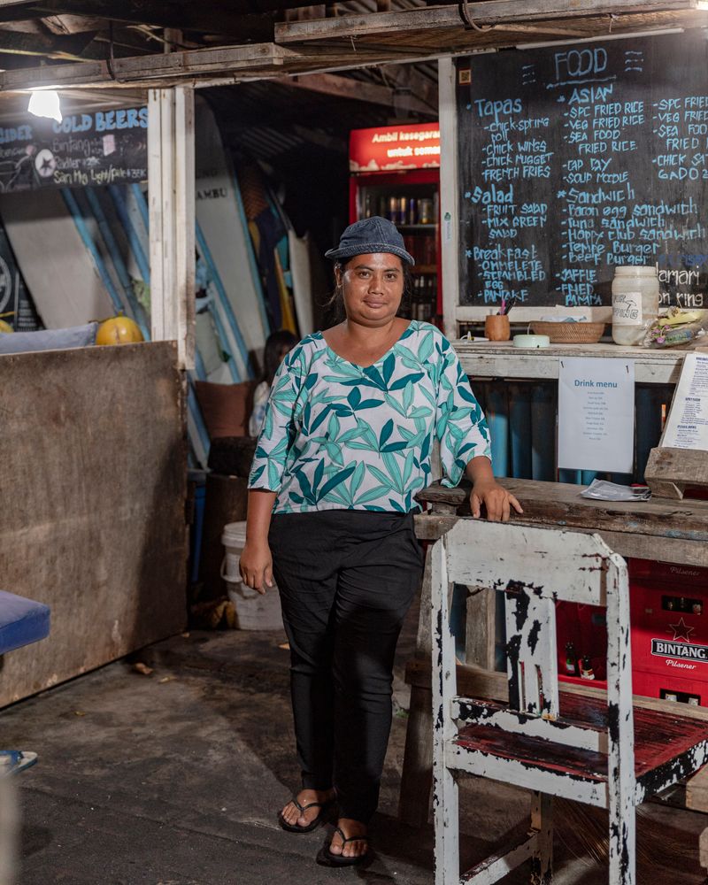 © Nyimas Laula - Ni Gede Arti, 34, owns a beach restaurant with her husband, called Bamboo Mia since 2015 at Echo Beach in Bali.