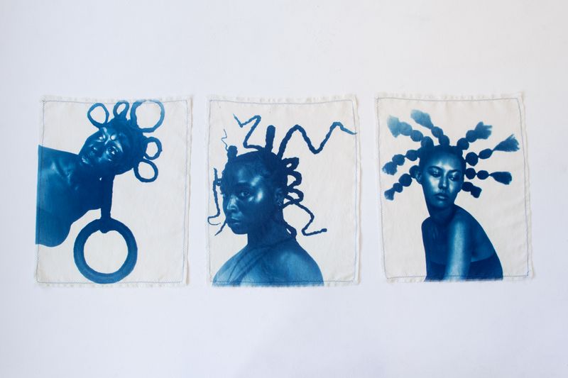 © Rhianydd Hylton - cyanotype prints on cotton
