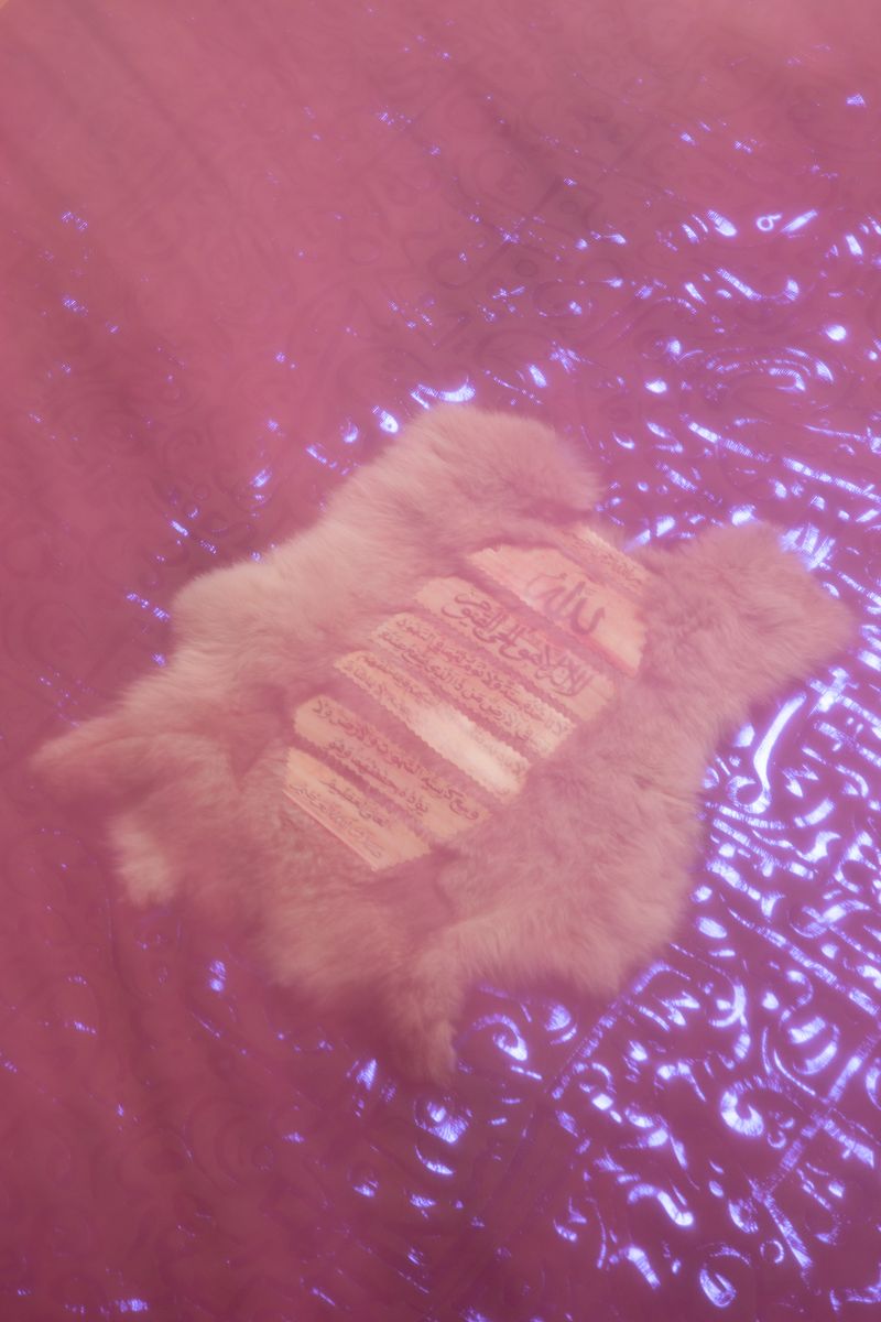 © Najla Said - A Quranic verse imprinted on rabbit fur.