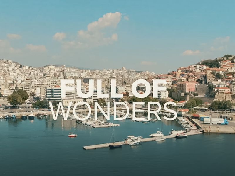 © Soti Tyrologou - Panoramic view of the port of Kavala city, film still from promo video created by Gullwing.gr/archive of www.visitkavala.gr