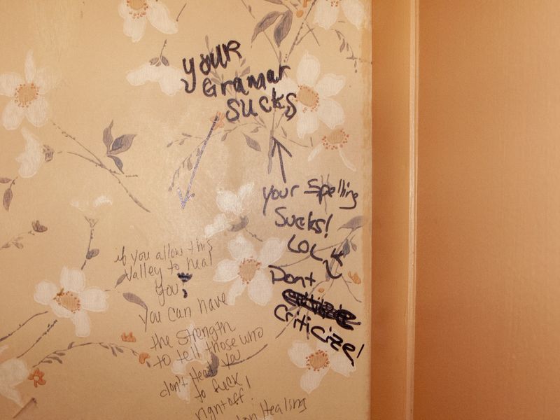 © Natalie Behring - Graffiti in the women's bathroom at the neighborhood bar in Driggs, Idaho