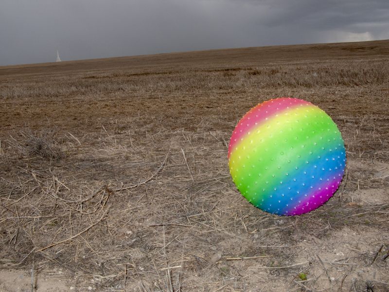 © Natalie Behring - An exercise ball that the wind blew into a field in Rexburg, Idaho.