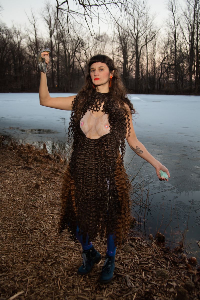 © Jennifer  Loeber - Maria, Witch, in her Hairy Mary Magdalene dress, Brooklyn NY (2021)