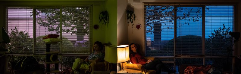 © Annette Ruzicka - Stitched portrait of my mum and I – this represents our polar-opposite approach to discussing trauma.