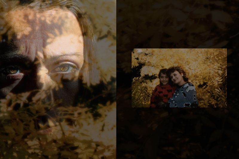 © Annette Ruzicka - Past silences the present stitched with archive photo of mum and I.