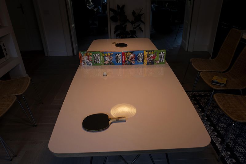 © Paolo Bona - Milan, March 19, 2020The kitchen table becomes a pin pong table.