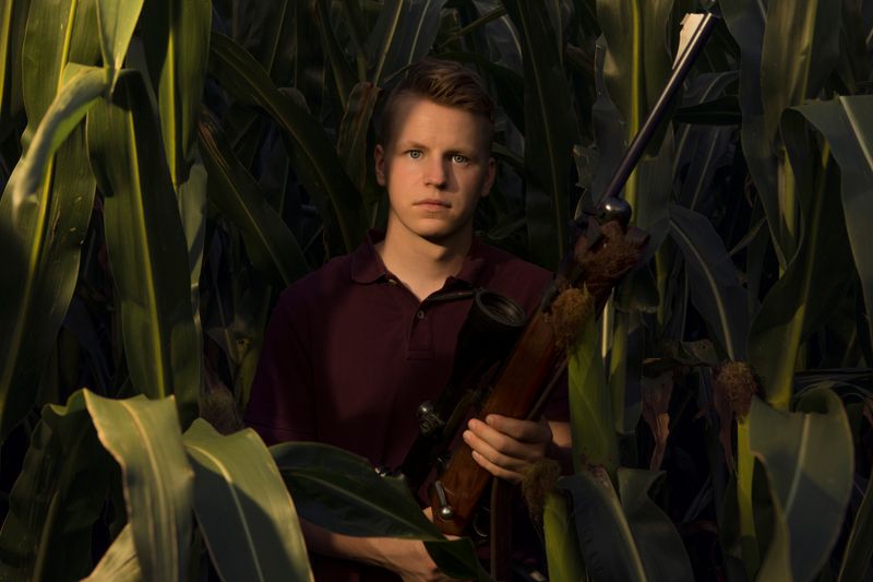 © Lara Wilde - A young hunter protecting the corn from wild boar which multiplied extensively because of the corn.