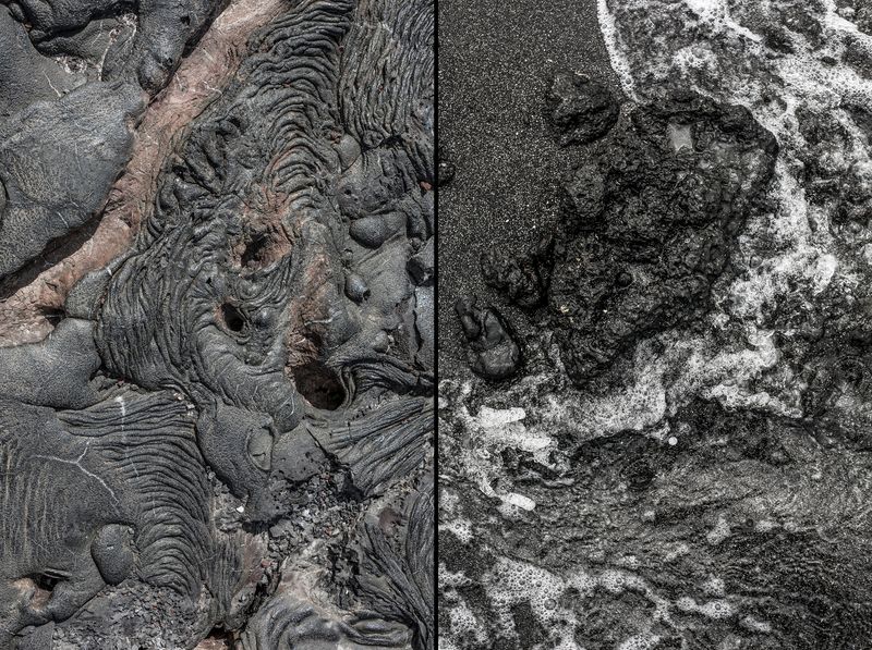 © Ilan Rabchinskey - Diptic #1 Pahoehoe Lava. Galapagos Islands, Ecuador.