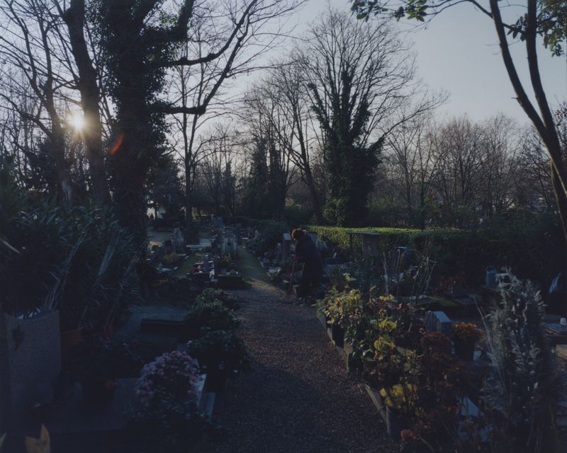 © Alexandre Silberman - Maurillia, picking up the dead leaves around the graves of her two dogs