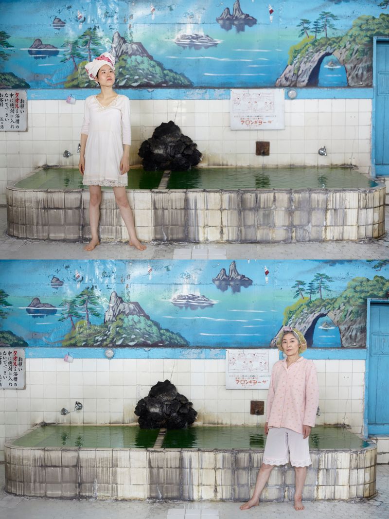 © Yuki Furusawa - Mother and daughter standing in a traditional Japanese public bathhous.