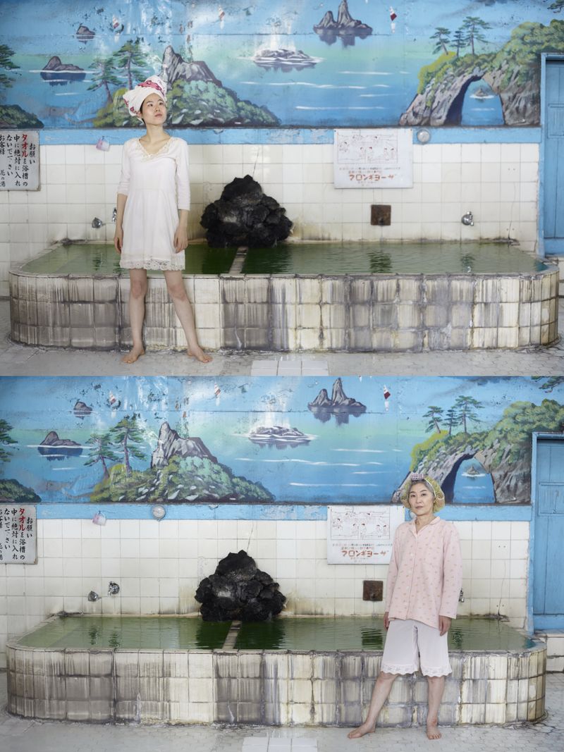 © Yuki Furusawa - Mother and daughter standing in a traditional Japanese public bathhous.