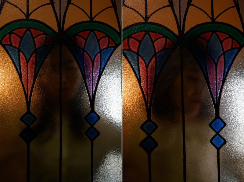 © Yuki Furusawa - The silhouette of my mother and me through the bathroom’s stained glass.